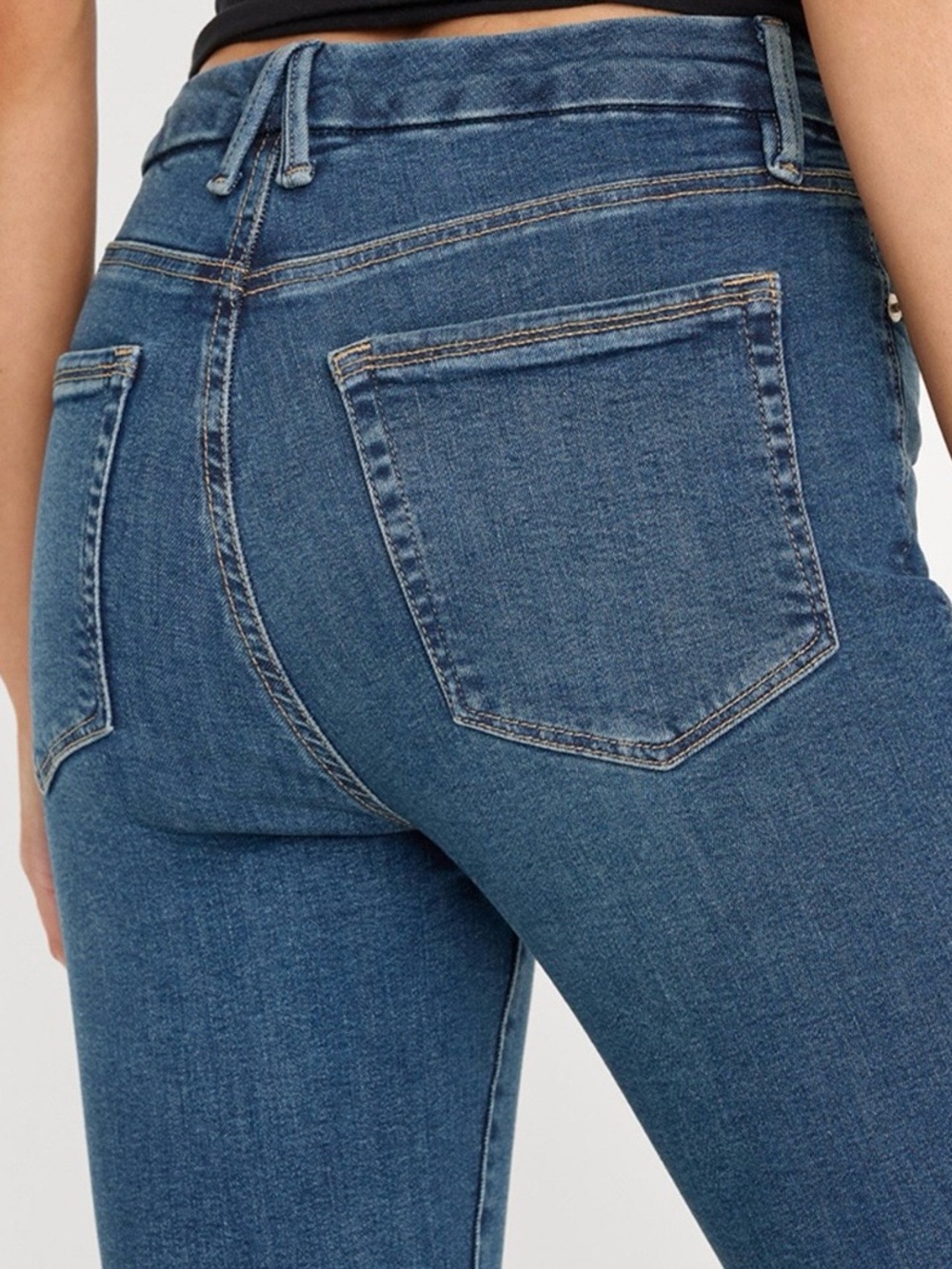 Good American Good Legs Skinny Jeans Blue Mid Rise Denim Size 4 / 27 Stretch - Picture 3 of 11